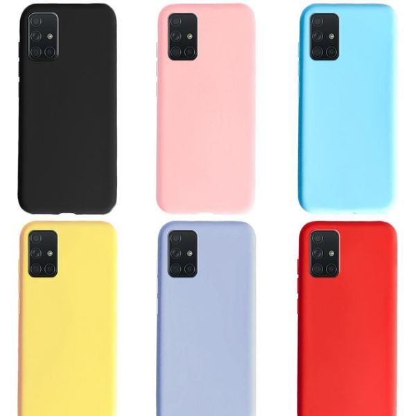 

for samsung galaxy a71 a51 case solid color cover shockproof sile phone case on for samsung a 71 51 cover sof sqcsrh
