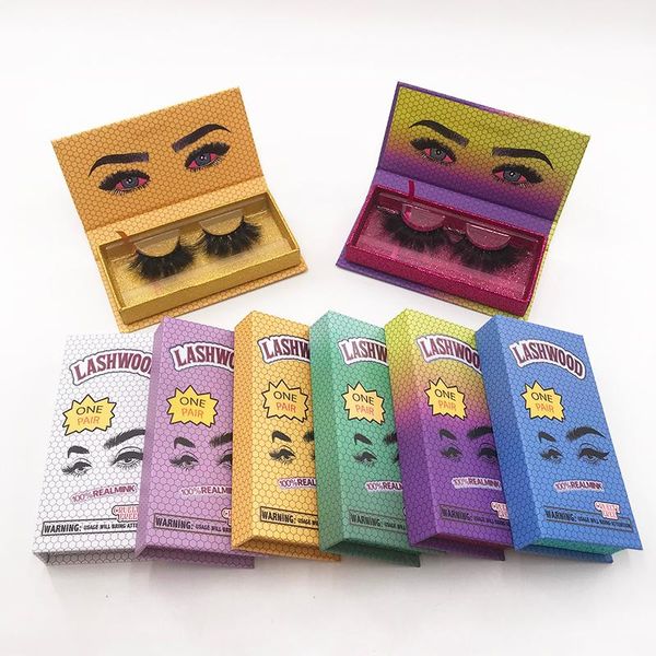 

new eyelash packaging box lashwood packaging with tray rectangle case fluffy 25mm mink lashes box eyelashes package