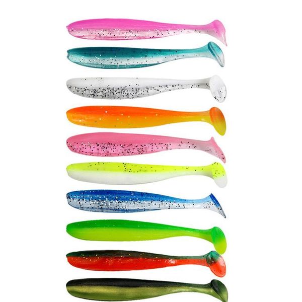 

gobygo 10pcs jigging wobblers fishing lure 90mm 70mm 55mm shad t-tail soft bait aritificial sile lures bass pike jlluml