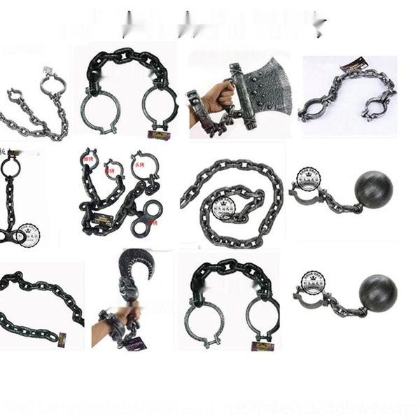 

ag9jp halloween decoration small iron chain chain prisoner shackle prop bar supplies haunted party bracelet bar bracelet house props goiwb