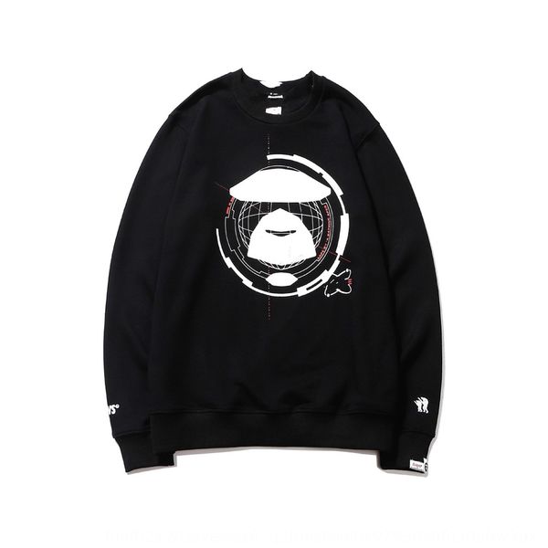 

new monkey print alphabet fashion br cotton-padded clothesmen women's street all-in-one thin cotton sweater new monkey print alphabet f, Black