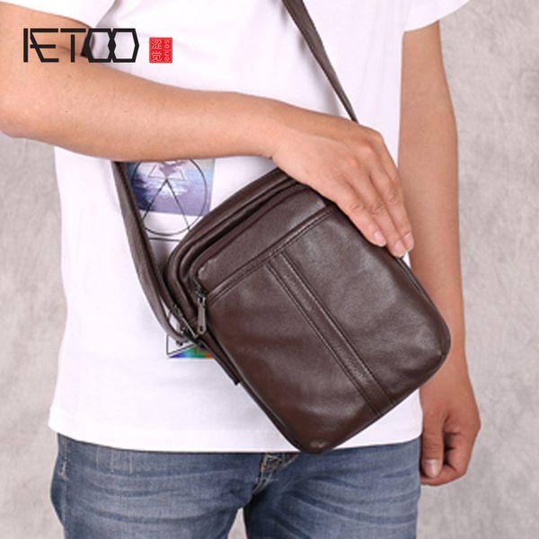 

hbp aetoo men's mini bag, casual stiletto bag, sports leather waist bag, one-shoulder leather mini bag