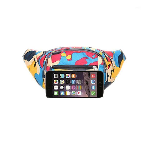 

waist bags color block pack waterproof wild style zipper crossbody for camping and traveling1