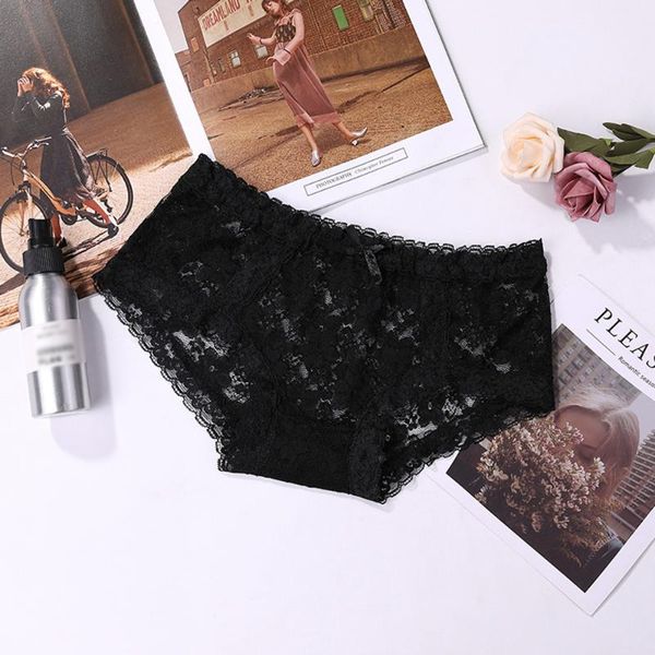 

women's panties temptation low waist underwear women lace bow breathable ladies briefs, Black;pink