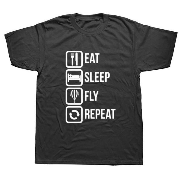 

funny men t shirt eat sleep fly air balloon repeat men's o neck t-shirt sport hooded sweatshirt hoodie