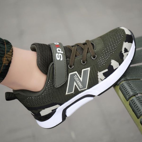 

athletic & outdoor summer autumn boys breathable soft light anti-slippery children training shoes camouflage fashion sports casual kids, Black