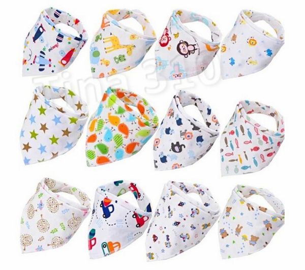 

burp feeding new cloths pretty triangle bibs baby cotton infant bibs animal print baby bibs 1000pcs/lot t2i044