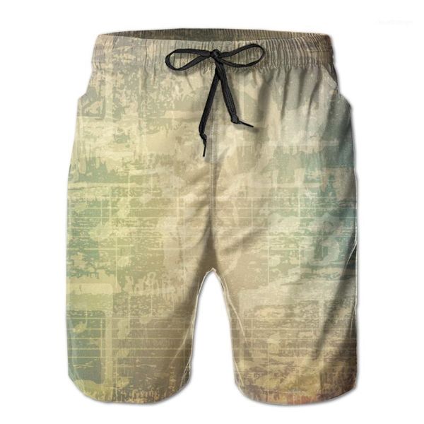 

men beach shorts quick-drying swimming trunks vintage cracked music notes men swimwear swimsuit beachwear beach bathing shorts1, White;black