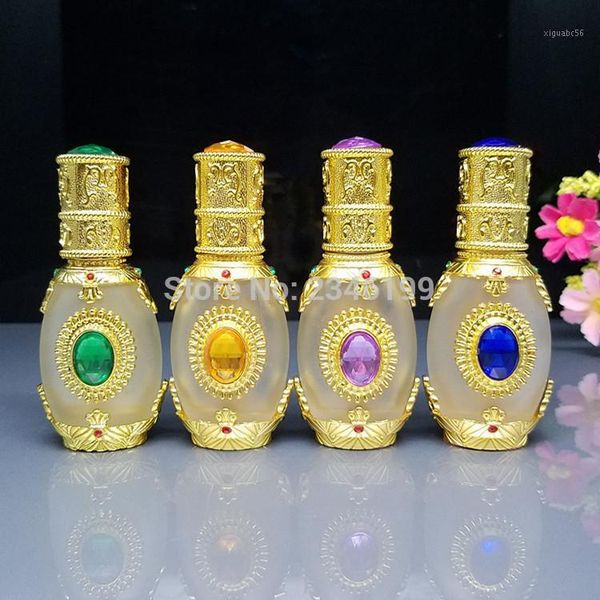 

8ml 12ml 20pcsgold glass crystal essential oil dropper bottle pigment perfume container vials portable empty cosmetic packaging1