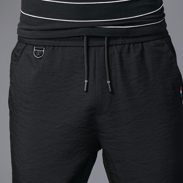 

spring and summer cropped small leg casual men's harem pants slim korean sportswear trend, Black