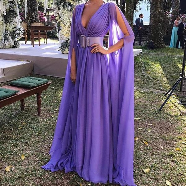 

v-neck women dress long formal wedding dress party prom bridesmaid purple color ladies long sleeve maxi1, Black;gray