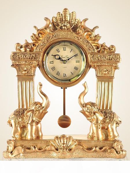 

european style living room clock elephant clock lucky town house decoration retro fashion creative large deskretro