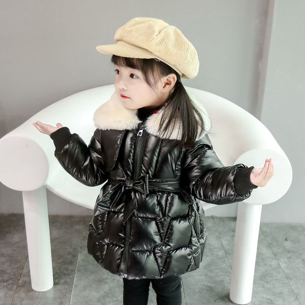 

girls cotton clothing 2020 new female baby thick winter long section cotton jacket children's foreign version of the down cotton coat, Camo