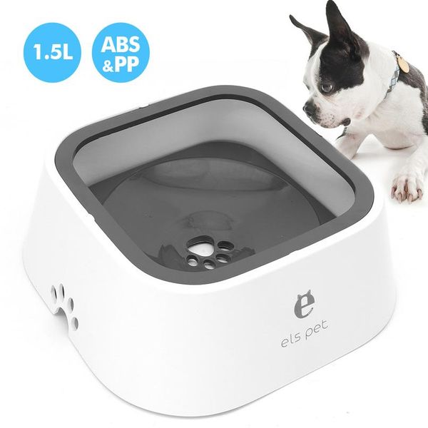 

1.5l pet dog water bowl portable floating not wetting mouth dog cat bowl no spill water feeder dispenser pet water bbyvwv