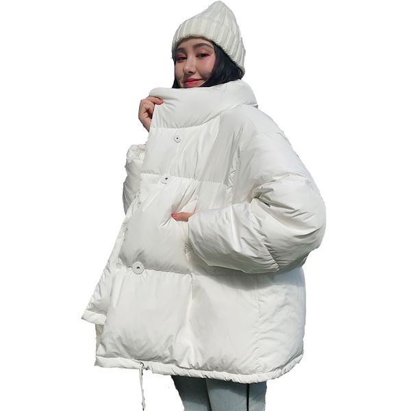 

2019 autumn women's down jacket loose cotton parka female stand-up collar candy color outwear short winter coats