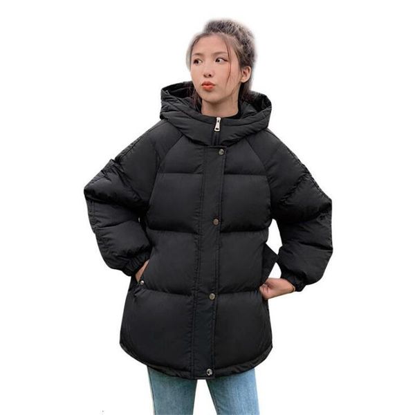 

2021 new fashion thick winter short with hood parka casual jacket oversize female office lady iqn6, Black