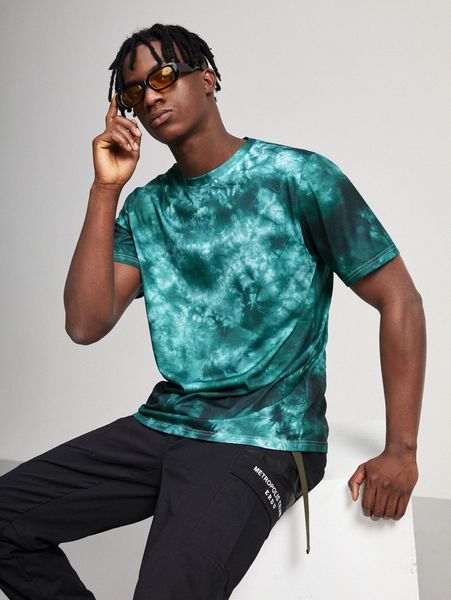 

men random tie dye tee 41et#, White;black