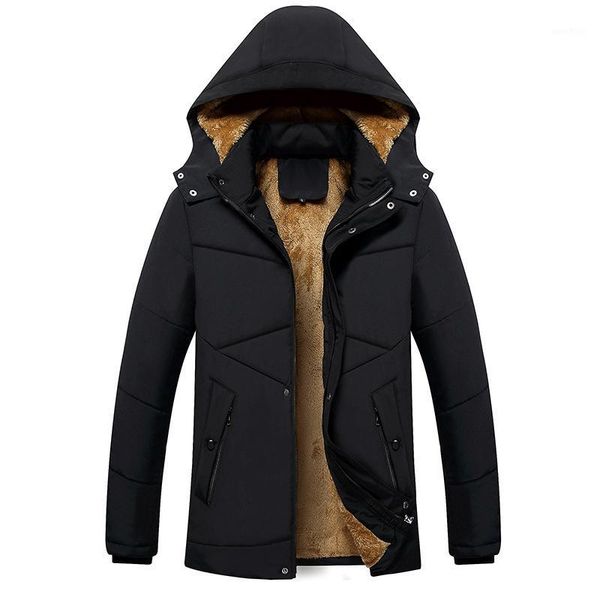 

new style winter men's casual stand-collar cotton-padded clothes stand-collar stylish guys jacket mid-length1, Black
