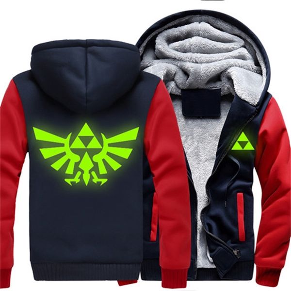 

2021 new us size men women the legend of zelda luminous jacket sweatshirts thicken hoodie coat clothing casual j7lu, Black
