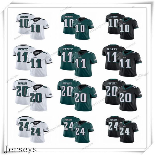 

пользовательские филадельфии орлы 11 карсон учеш 20 брайан dawkins 10 desean джексон 24 говард футбол джерси черный грин, Black;red