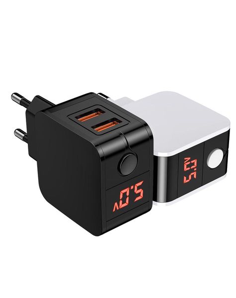 

usb charger led display dual fast phone charger adapter wall travel charger eu us for iphone samsung