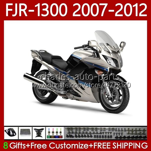 Carene OEM per YAMAHA FJR-1300 FJR 1300 A CC Argento blu FJR1300 07 08 09 10 11 12 Moto Body 108No.51 FJR-1300A 2007 2008 2009 2010 2011 2012 FJR1300A 01-12 Kit carrozzeria