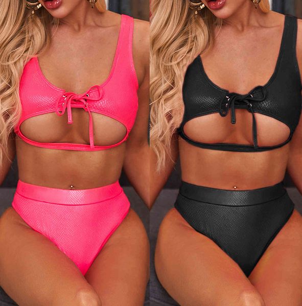 

bikinis set fabric strap swimsuit split 2081