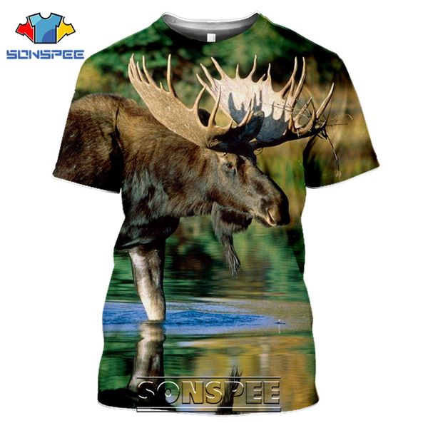 

animal deer men moose 3d print shirts comics oversized anime men clothing