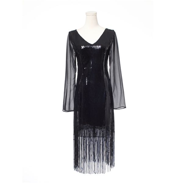 

summer vintage gauze zipper fringed geometric sliver black gold party tassel sequined cocktail dresses robe de cocktail