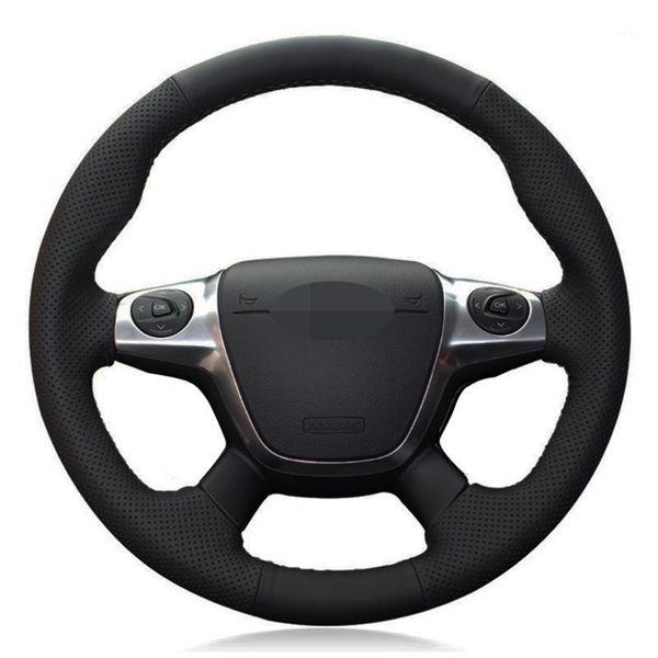 

car steering wheel cover black artificial leather for focus 3 2012-2014 kuga escape 2013-2020 c-max 2011-20201