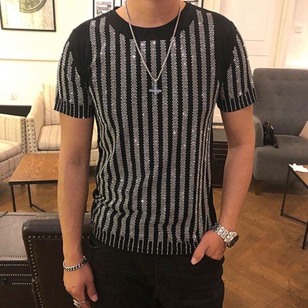 

2021 new spring and summer brand drill men's t-shirt short-sleeved tees tshirt man s342, White;black