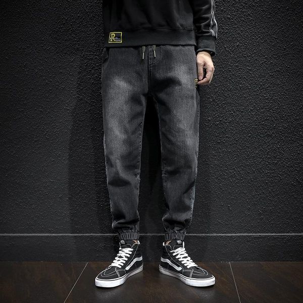 

men's jeans 2021 autumn vintage bound logo loose-fitting straight tube wash, Blue