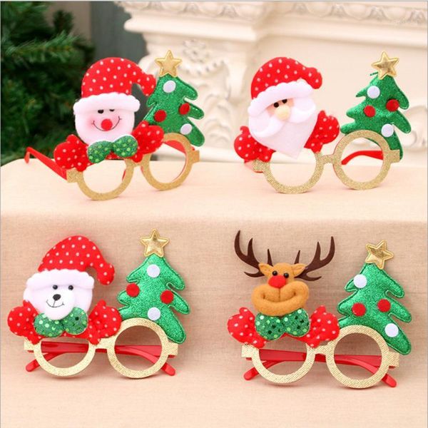 Decorações de Natal Os óculos decorativos moldura Papai Noel, boneco de neve do boneco de neve, padroniz de alces do ano de decoração de ano de Natal Presentes de Natal Favoritos1