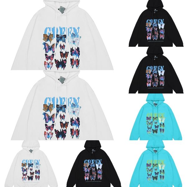 

n8tbk fleece pullover street printed trendy hoodie men's butterfly trendy hoodie bf lazy loose pullover a3h6y, Black