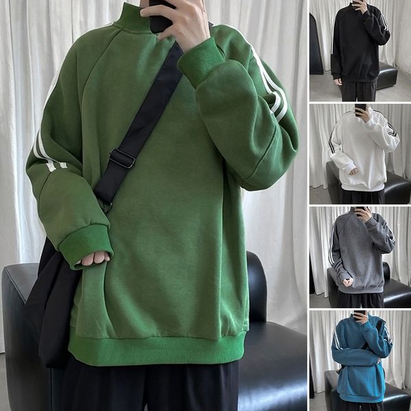 

men's korean loose trend couple's versatile pullover in autumn and winter, Black