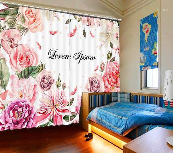 

2020 custom 3d printing curtains living room bedroom window curtain 3d flower height p curtains blackout1