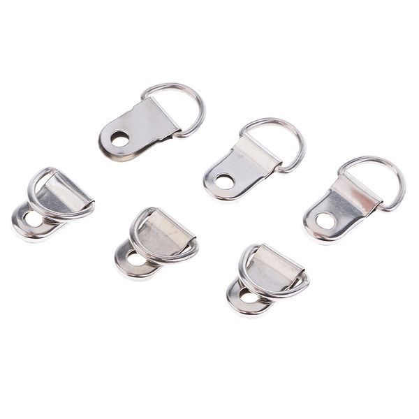 

100 pieces single hole small d-ring picture p frame hanging hangers 2.5 x 1 cm