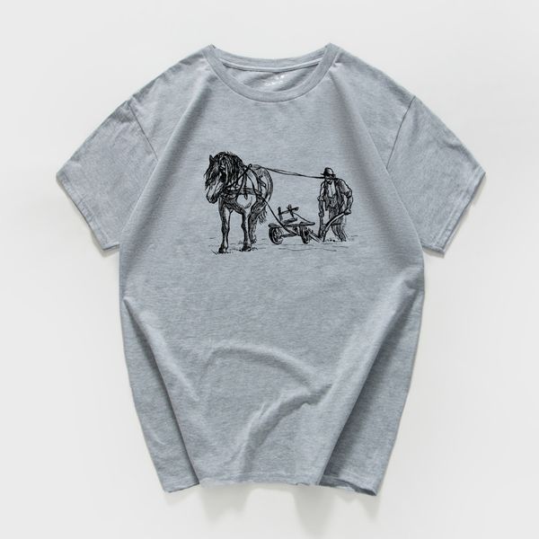 

sport 2018 new summer ploughing picture t-shirt men 100%cotton short sleeves casual t shirt homme t shirts men tees