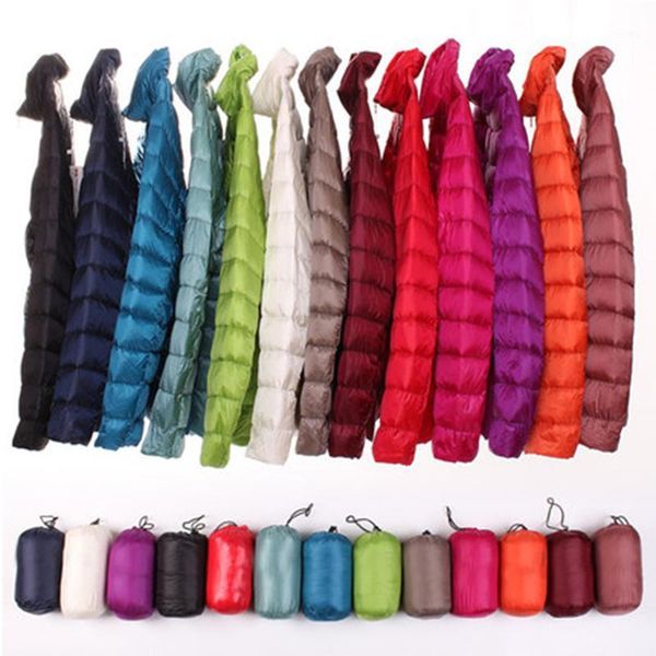 

winter women ultra light down jacket white duck down hooded jackets long sleeve warm coat parka female solid portable outwear1, Black