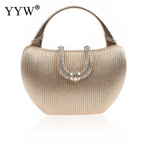 

champagne rhinestone handbag for women luxruy wedding purse and handbag ladies handle hand bags shoulder bag pochette femme