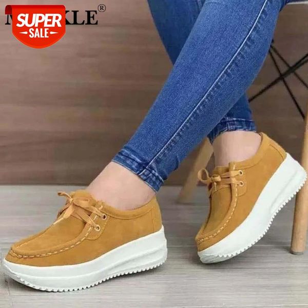 

mcckle women flat platform vulcanized shoes suede sewing lace-up casual ladies shoes 2020 autumn female plus size fashion new #pk5v