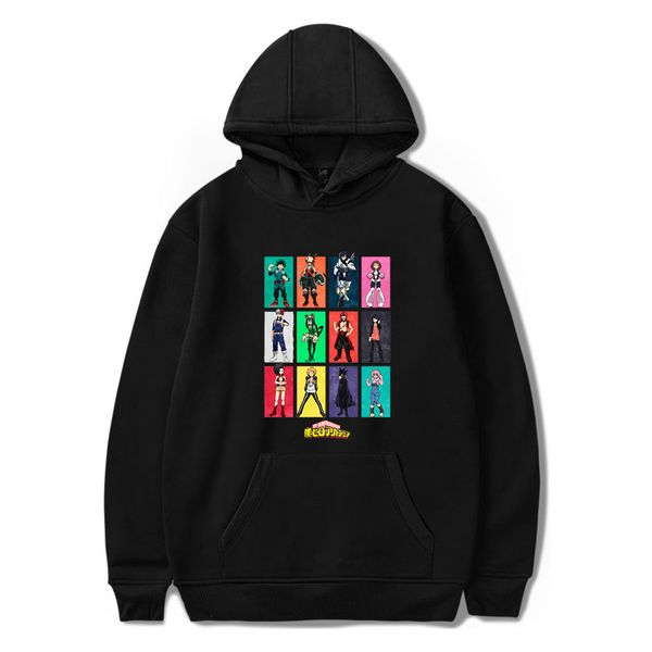 

harajuku sweatshirt anime hoodies boku no hero academia character sweatshirt women men polerone bluza damska oversized hoodiex1014, Black