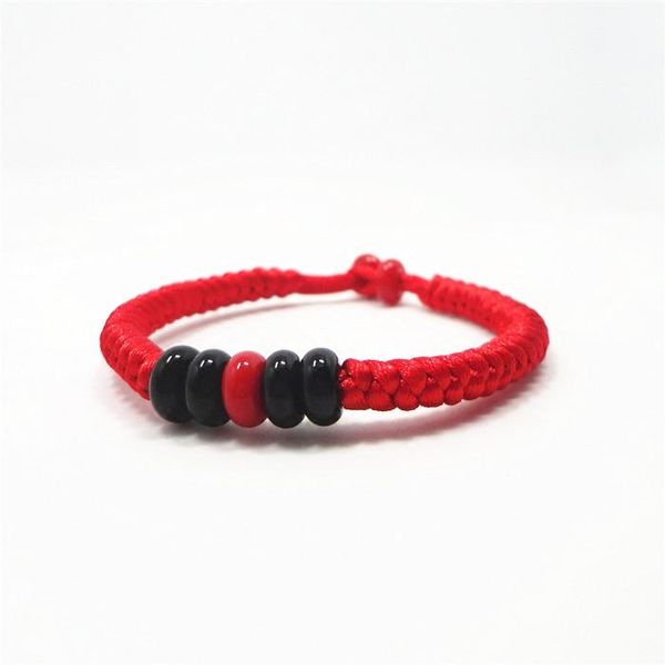 

japanese glass beads red rope bracelet with safety buckle simple style valentine's day gift couple bracelet, Golden;silver