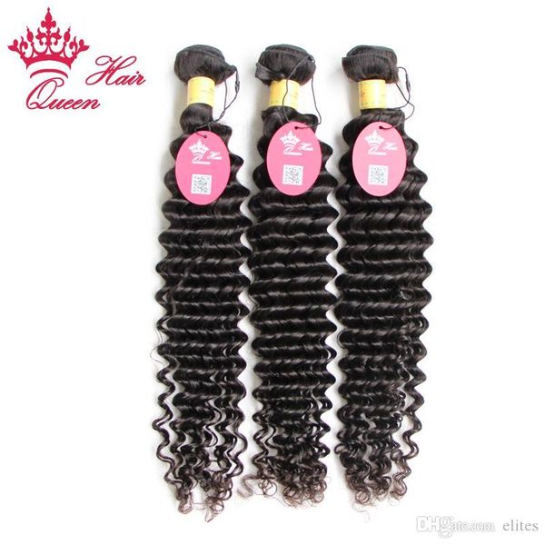 

queen hair peruvian curly virgin hair extensions deep wave deep curly virgin hair 3pcs lot factory out price 12 to 28inch, Black