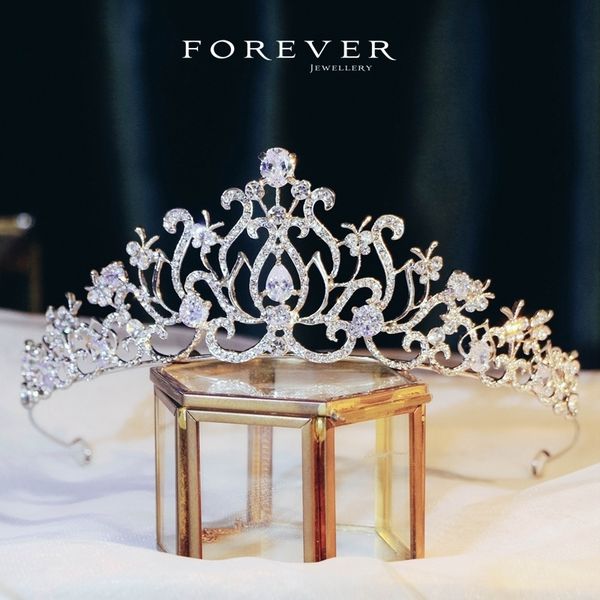 

exquisite bride jewelry wedding dress headdress luxury atmosphere princess crown korean super fairy, Silver