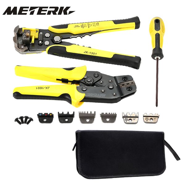 Meterk Professional Multitool 4 in 1 fili Crimpers Engineering Ratcheting Terminal Pinze di crimpatura Filo Strumenti Stripper Set Y200321