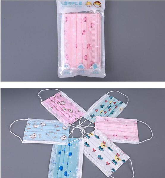 

with disposable face mask student elastic ear kids loop 3 ply breathable for blocking dust air anti-pollution masks desi