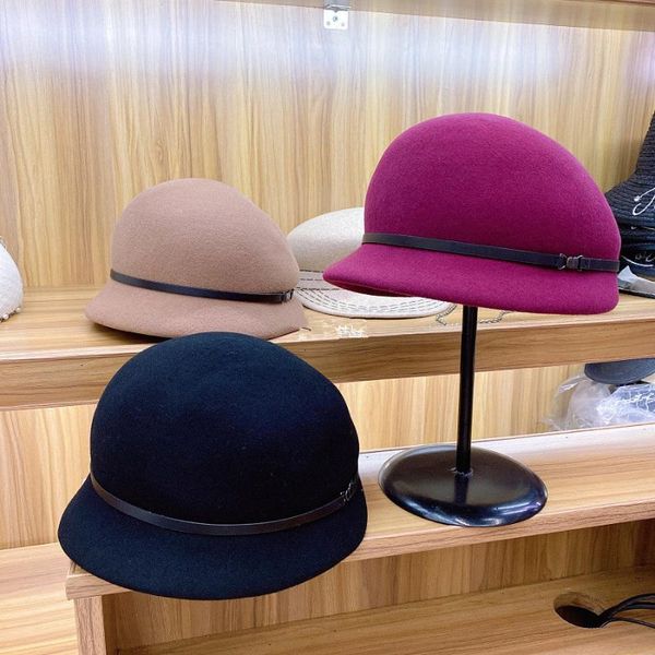 

202009-weimin autumn wool belt dinner formal leisure bucket cap women formal fishermen hat, Blue;gray