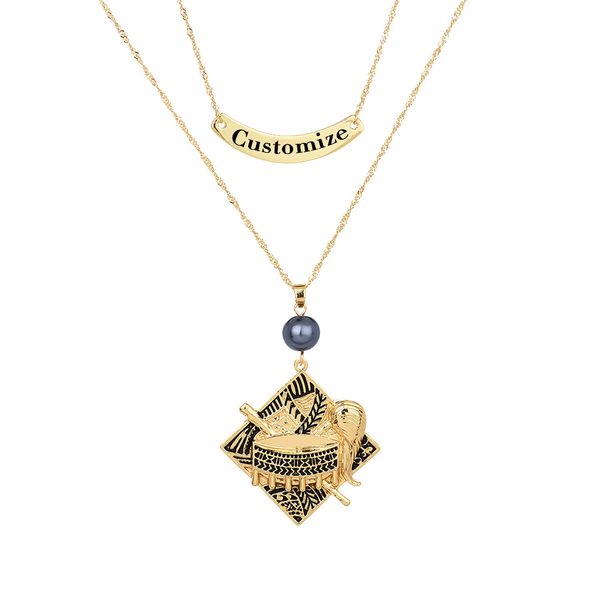 

necklace of personalized name necklace custom jewelry wedding gift new crystal flower necklaces hawaiian drum pendants for women, Silver