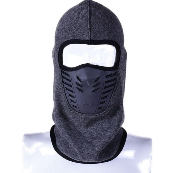 

cycling caps & masks winter cap 2021 men and women skiing warm outdoor face protection hoods thickened fleece filter mask hats, Black